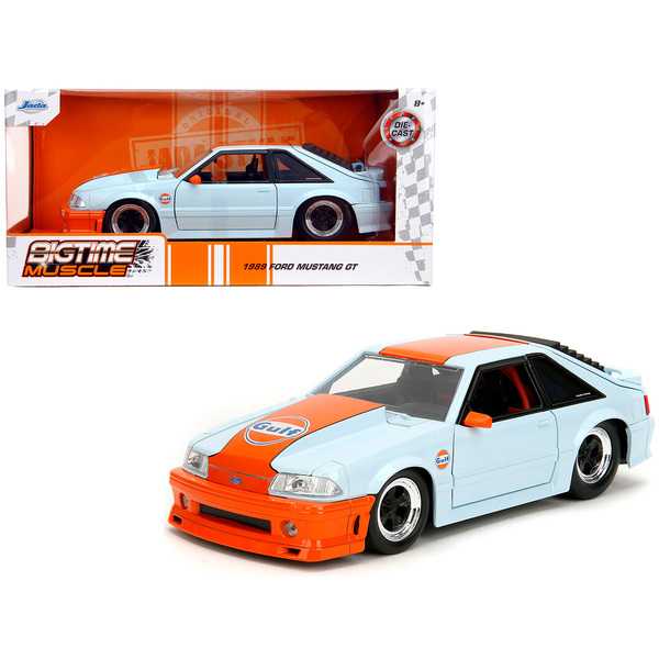 Jada 1989 Ford Mustang GT Gulf Oil 1/24 Diecast - Light Blue