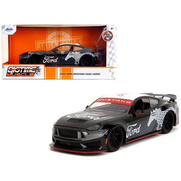 Jada 2024 Ford Mustang Dark Horse 1/24 Diecast - Black/White