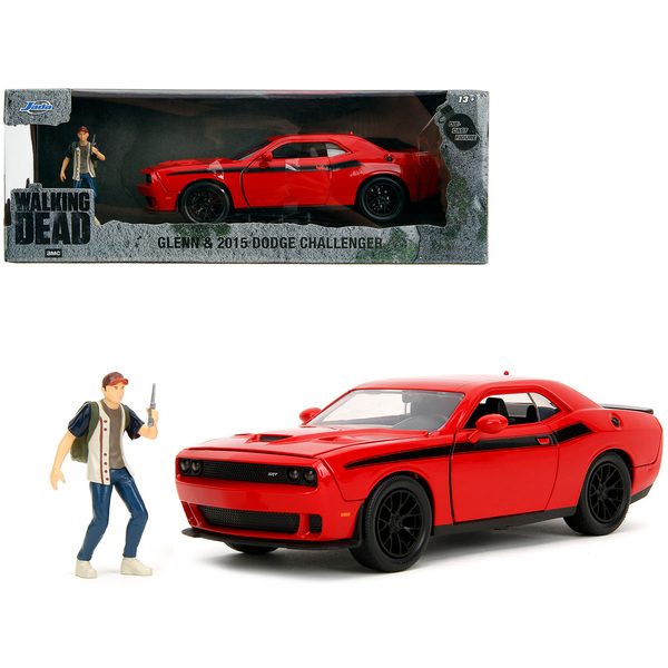 Jada 2015 Dodge Challenger Red/Black Glenn Figure 1/24