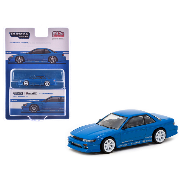 Tarmac Works Nissan Silvia S13 Vertex Blue Metallic 1/64