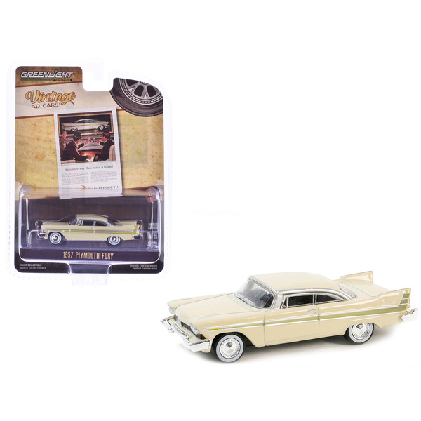Greenlight 1957 Plymouth Fury Beige/Gold 'Vintage Ad Cars' 1/64 Diecast