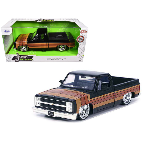 Jada 1985 Chevy C-10 Pickup Truck 1/24 Diecast Black/Stripes