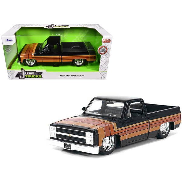 Jada 1985 Chevy C-10 Pickup Truck 1/24 Diecast Black/Rally