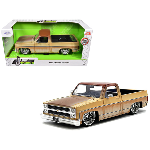 Jada 1985 Chevy C-10 Pickup Truck 1/24 Diecast Yellow/Brown