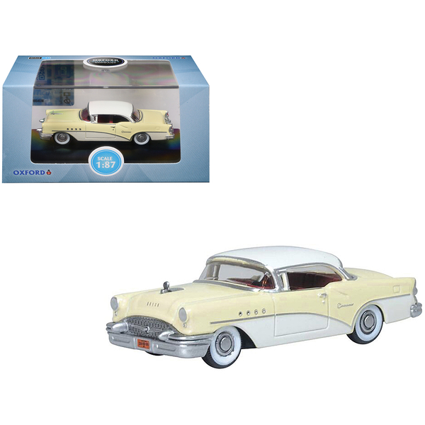 Oxford Diecast 1955 Buick Century 1/87 HO Scale Yellow/White