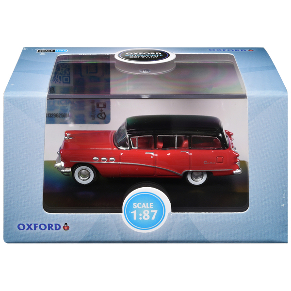 Oxford Diecast 1954 Buick Century Estate Wagon - Red/Black 1/87