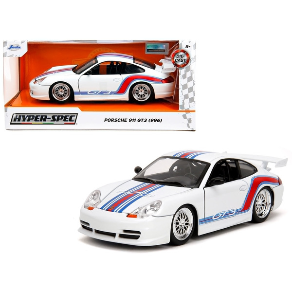 Jada Hyper-Spec Porsche 911 GT3 (996) White 1:24 Scale Diecast