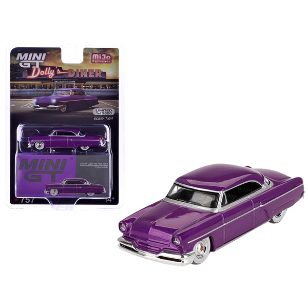 Mini GT 1954 Lincoln Capri Hot Rod 1/64 Purple