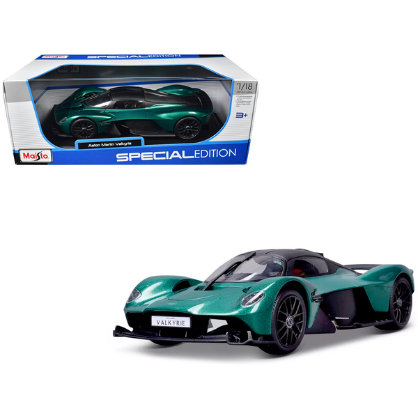 Maisto Aston Martin Valkyrie Green Metallic Matt Black Top 1/18 Diecast