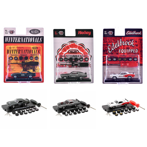 M2 Machines Auto Wheels 3 Car Set Release 12 1/64 Scale