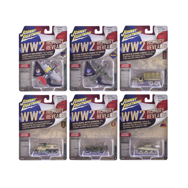 Johnny Lightning WWII Military Set B: 6pc Diecast Vehicle Collection