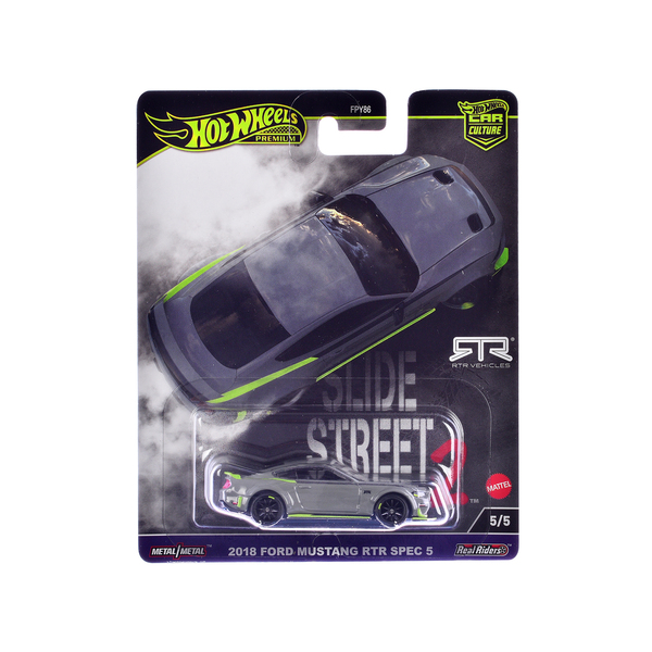 Hot Wheels 2018 Ford Mustang RTR Gray - Slide Street 2