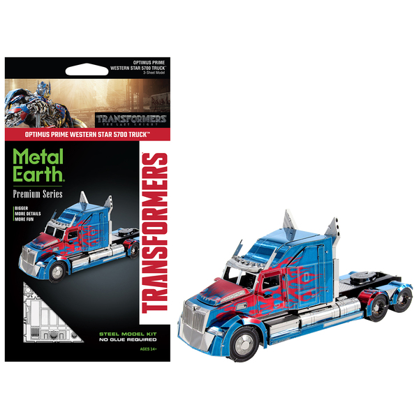Metal Earth Optimus Prime Western Star Truck - Blue Flames Steel Model
