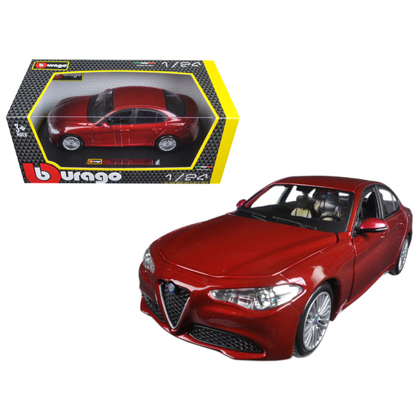 Bburago Alfa Romeo Giulia Burgundy 1:24 Scale Diecast