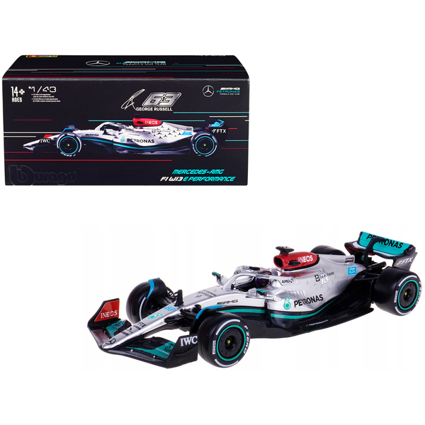 Bburago 1/43 Mercedes-AMG F1 W13 #63 with Display Case