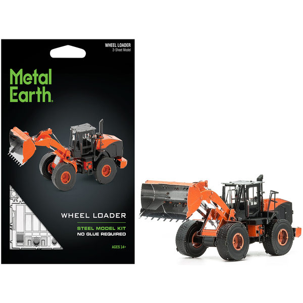 Metal Earth Wheel Loader Orange/Black Steel Model Kit