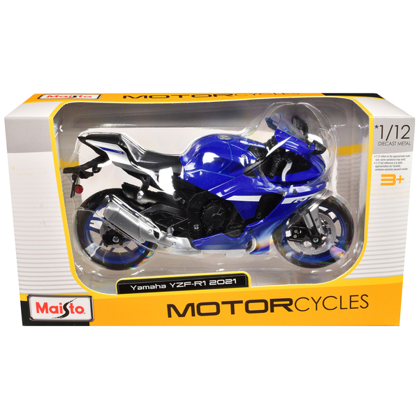 Maisto Yamaha YZF-R1 Motorcycle Model 1/12 Scale Blue