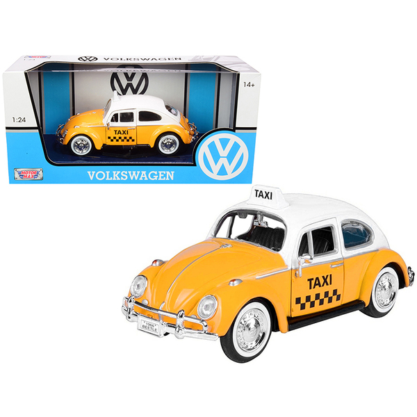Motormax 1966 Volkswagen Beetle "Taxi" 1/24 Diecast Model - Yellow