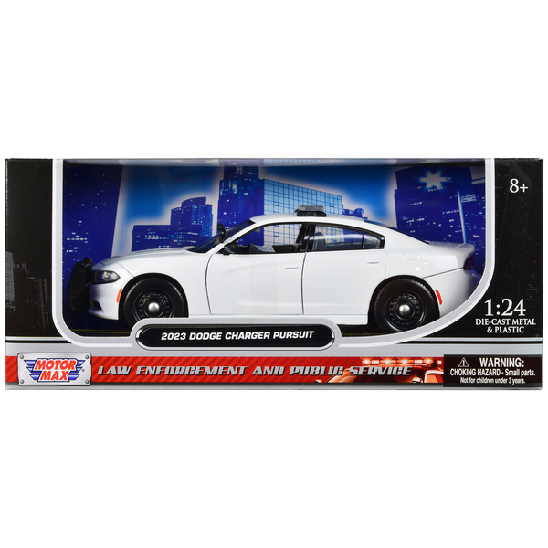 Motormax 1:24 2023 Dodge Charger Pursuit - Plain White Police Car
