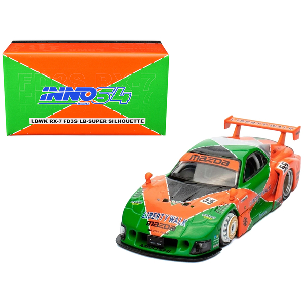 Inno Models Mazda RX7 (FD3S) LB-Super-Silhouette #55 Green/Orange RHD 1/64