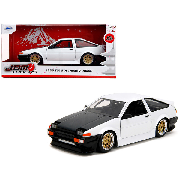 Jada 1986 Toyota Trueno AE86 RHD White/Black Hood 1/24 Model