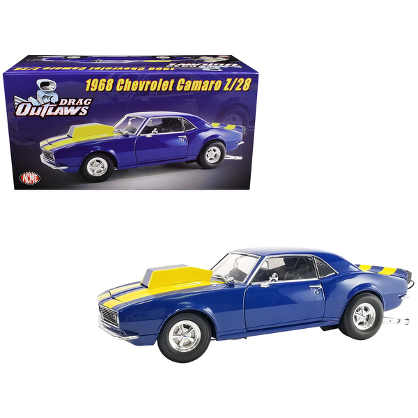 Acme 1968 Camaro Z/28 Drag Outlaws: Blue/Yellow Stripes, 1:18