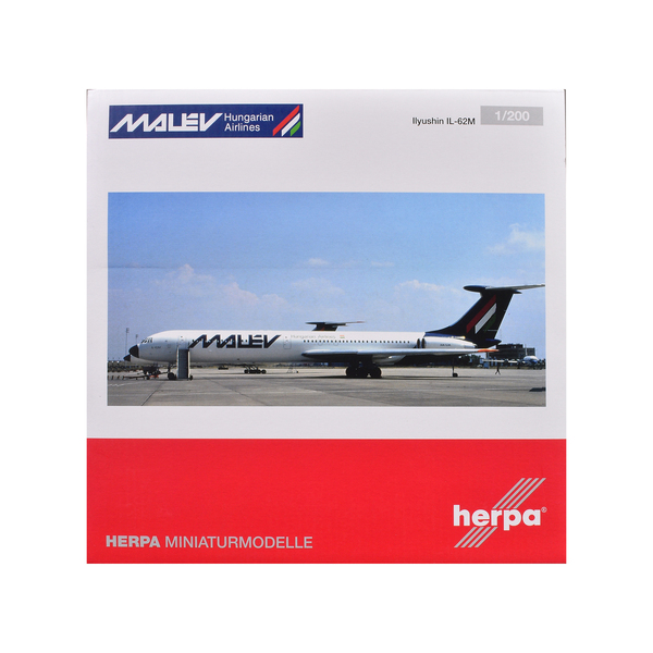 Herpa Ilyushin IL-62M Malev Hungarian Airlines 1/200 Diecast Model