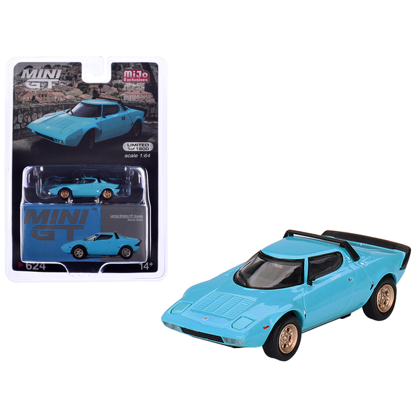 Mini GT Lancia Stratos HF Stradale Azzuro Chiaro Blue 1/64