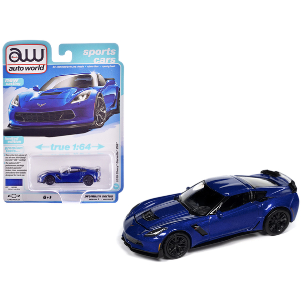 Auto World 2019 Corvette Z06 Elkhart Lake Blue 1/64 Diecast