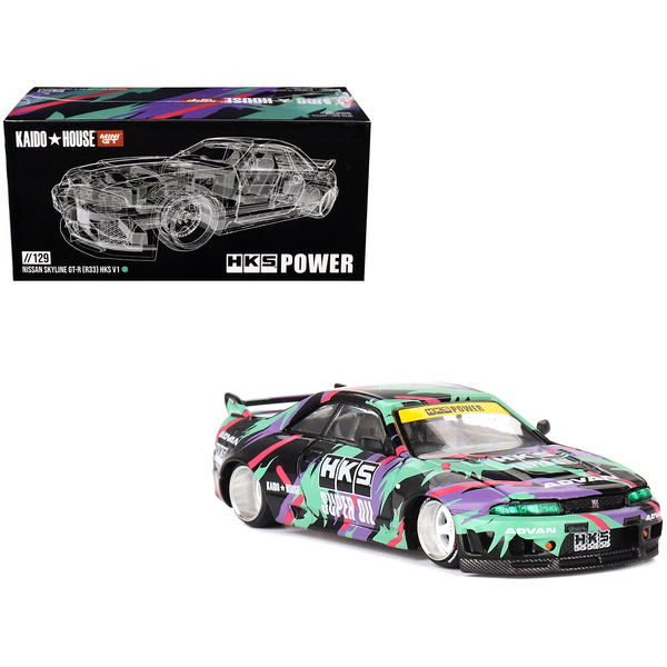 Mini GT Kaido House Nissan R33 GT-R HKS V1 Black 1/64