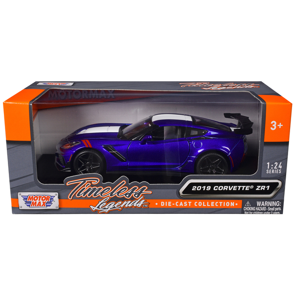 Motormax 1/24 Chevrolet Corvette ZR1 - Blue Metallic & White