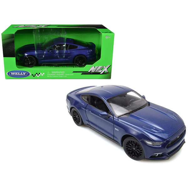 Welly 2015 Ford Mustang GT 5.0 Blue Metallic 1/24 Diecast Model