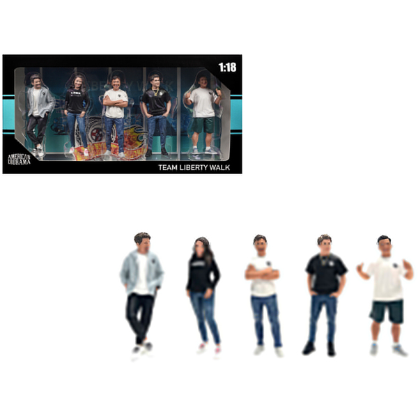 American Diorama 'Team Liberty Walk' 1/18 Scale 5-Piece Figure Set