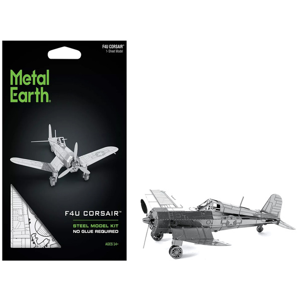 Metal Earth Vought F4U Corsair Steel Model Kit, 4.53x3.74x1.5 in