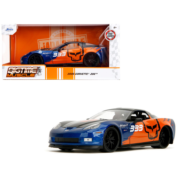 Jada 2006 Chevy Corvette Z06 Spirit Racing 1/24 Blue/Orange