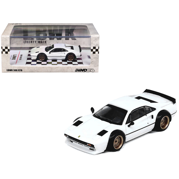 Inno Models LBWK 308 GTB White 1/64 Scale Diecast Car