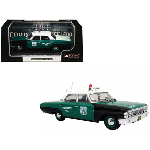 Iconic Replicas 1/43 1964 Ford Galaxie 500 NYPD Police Car