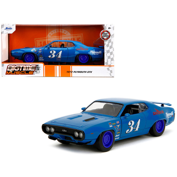Jada 1972 Plymouth GTX 1/24 Blue Diecast Model