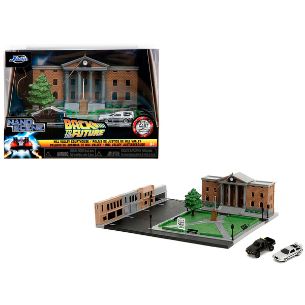 Jada Hill Valley Courthouse Diorama w/ DeLorean & Truck
