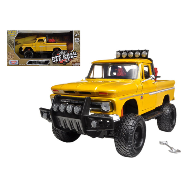 Motormax 1966 Chevy C10 Off-Road Pickup - Yellow 1/24 Scale