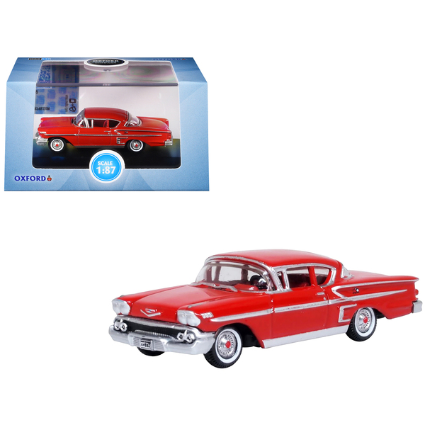 Oxford Diecast 1958 Chevrolet Impala Sports Coupe - Rio Red