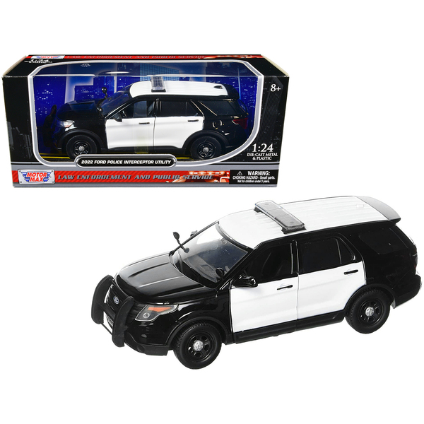 Motormax Ford Police Interceptor Utility Unmarked Diecast, 1/24 Scale