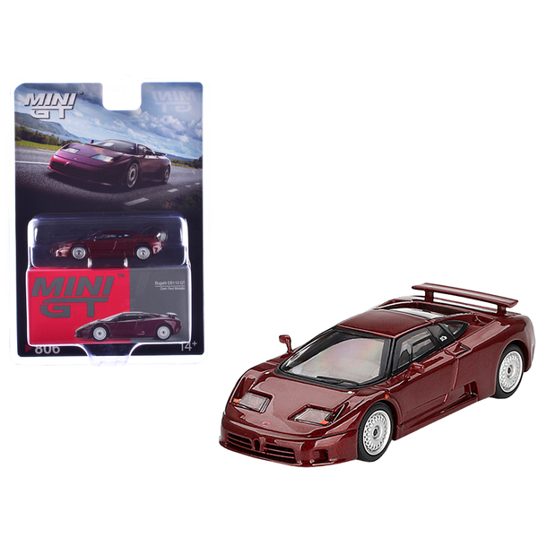 Mini GT Bugatti EB110 GT Dark Red Metallic 1/64