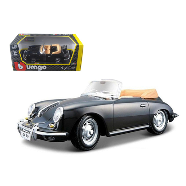 Bburago 1961 Porsche 356 B Cabriolet Black 1:24 Model