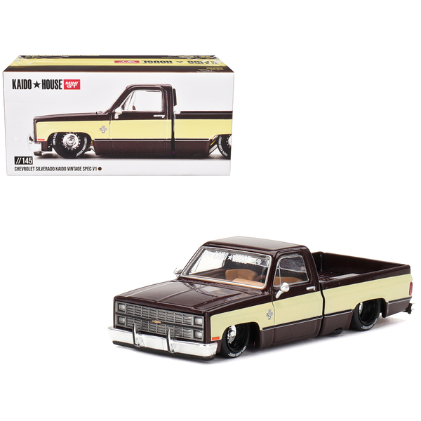 Mini GT Kaido House Chevrolet Silverado Brown/Cream 1/64 Diecast