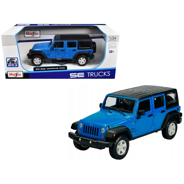Maisto 2015 Jeep Wrangler Unlimited Blue/Black 1/24 Diecast