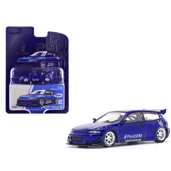 Pop Race Pandem Civic EG6 RHD Blue Metallic 1/64 Diecast