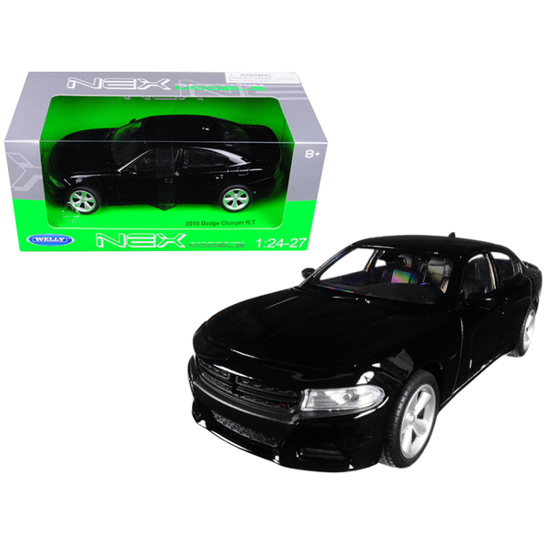 Welly 2016 Dodge Charger R/T Black 1/24 Diecast Model Car