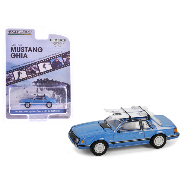 Greenlight 1981 Mustang Ghia Coupe Blue 1/64 Model Car