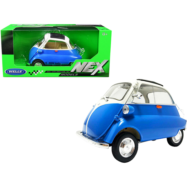 Welly BMW Isetta Microcar - Blue & White, 1/18 Scale